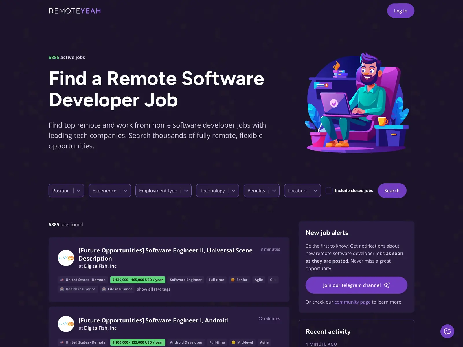 Screenshot of RemoteYeah