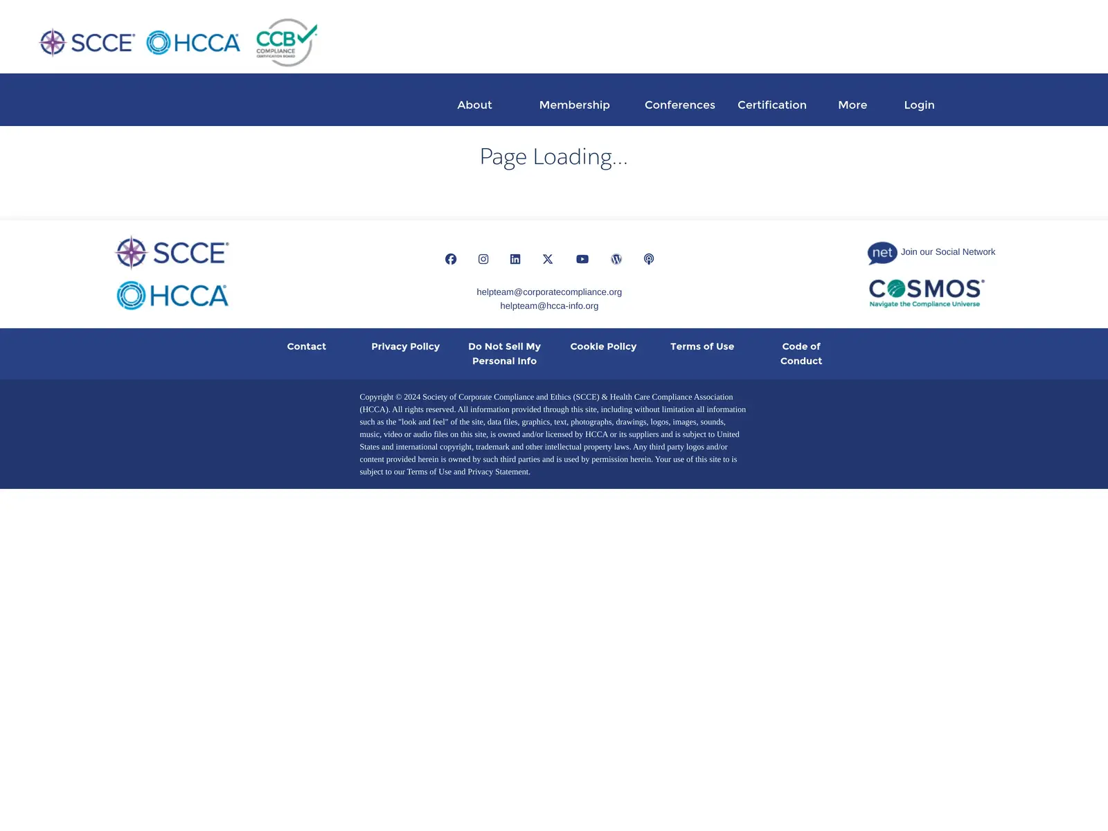 Screenshot of SCCE & HCCA Job Board
