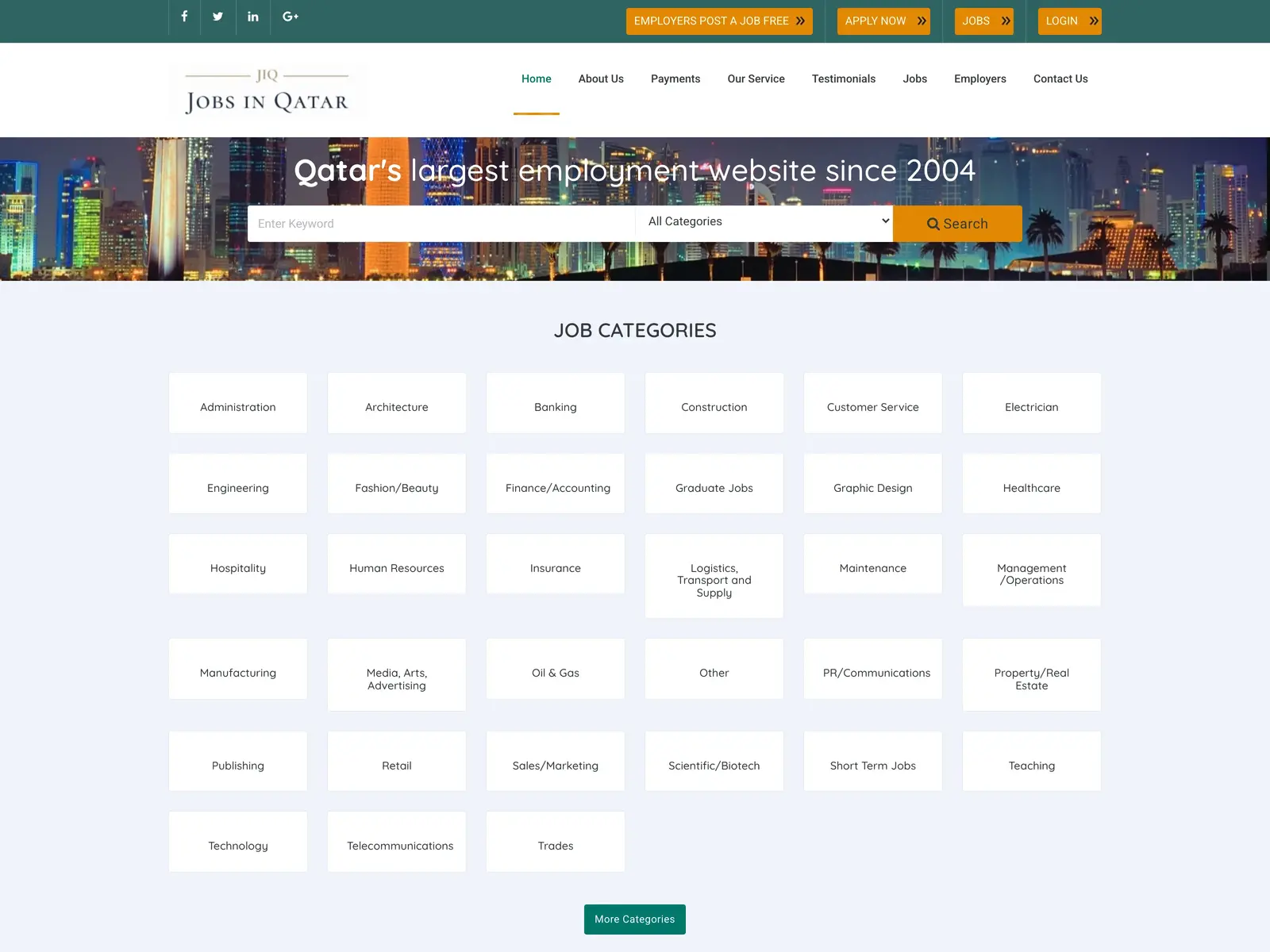 Screenshot of Jobs in Qatar