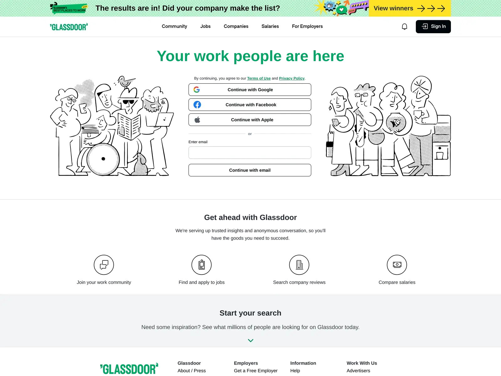 Screenshot of Glassdoor