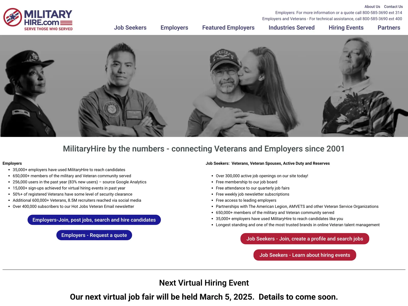 Screenshot of Military Hire