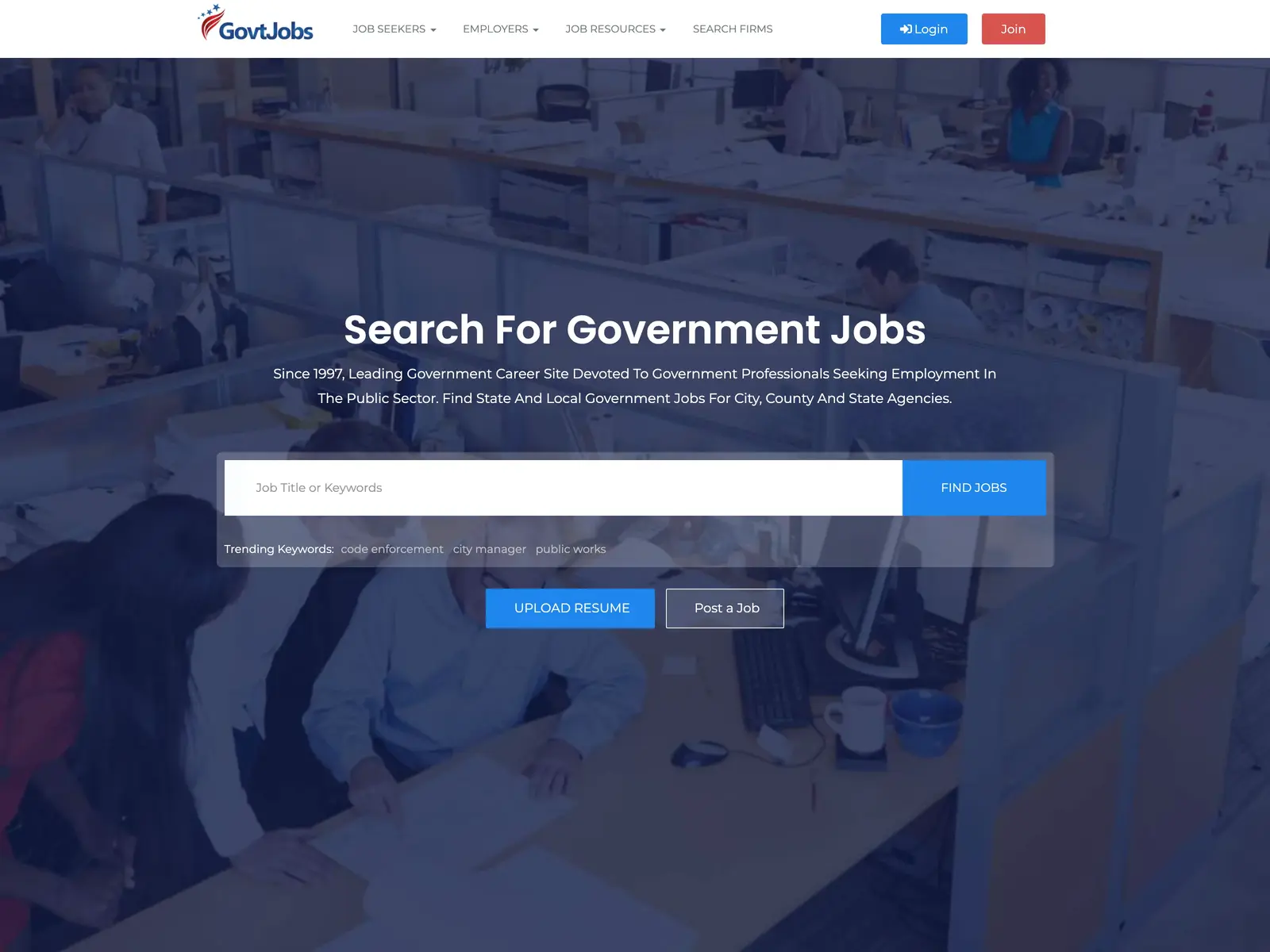 Screenshot of GovtJobs