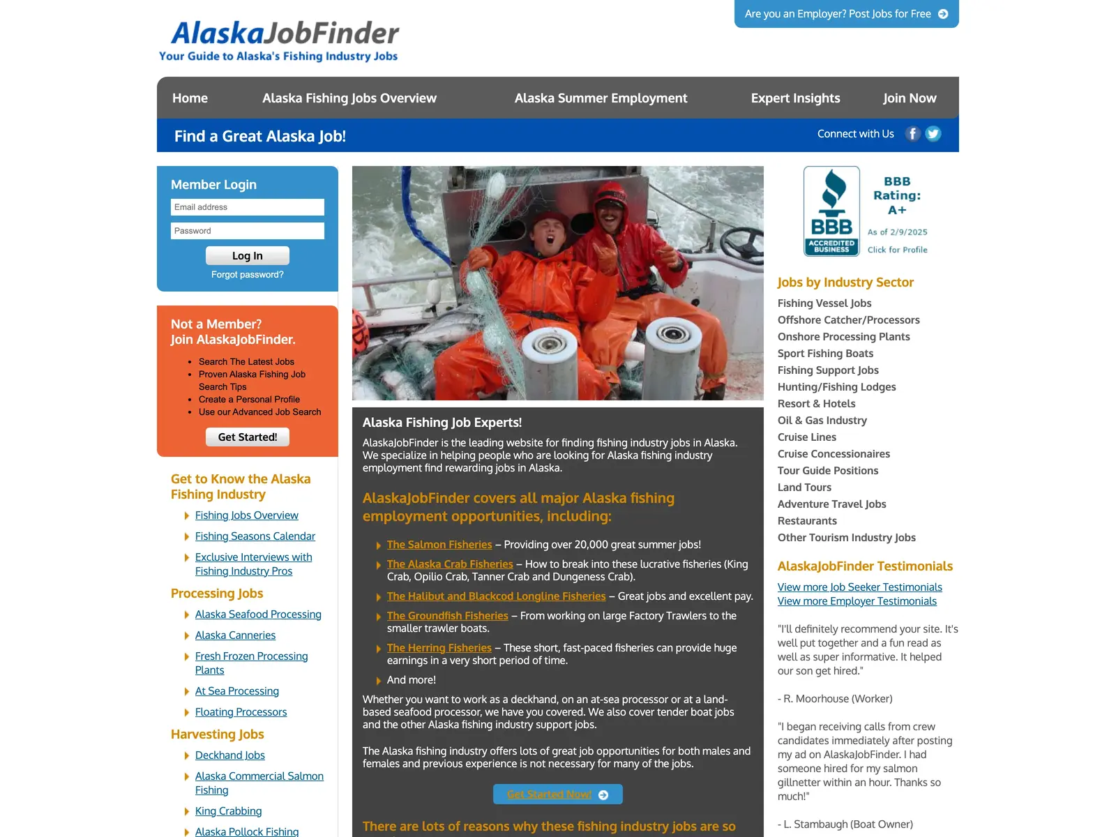 Screenshot of AlaskaCrewFinder