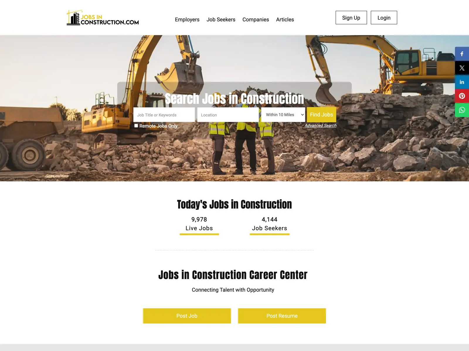 Screenshot of JobsInConstruction