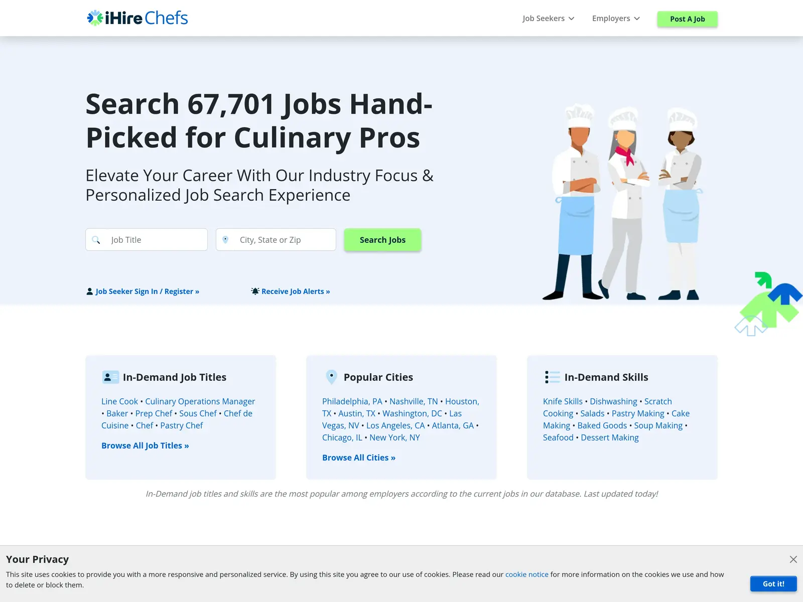 Screenshot of iHireChefs