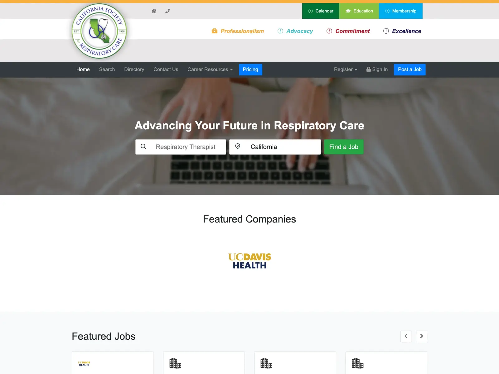 Screenshot of CSRC Job Board