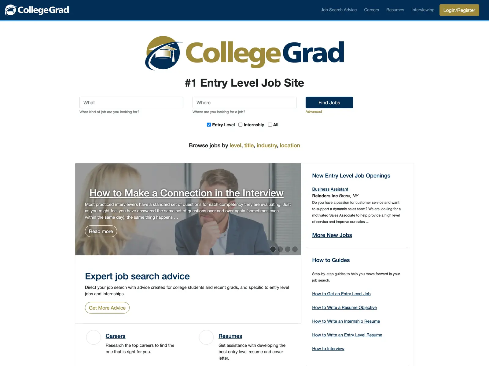 Screenshot of CollegeGrad