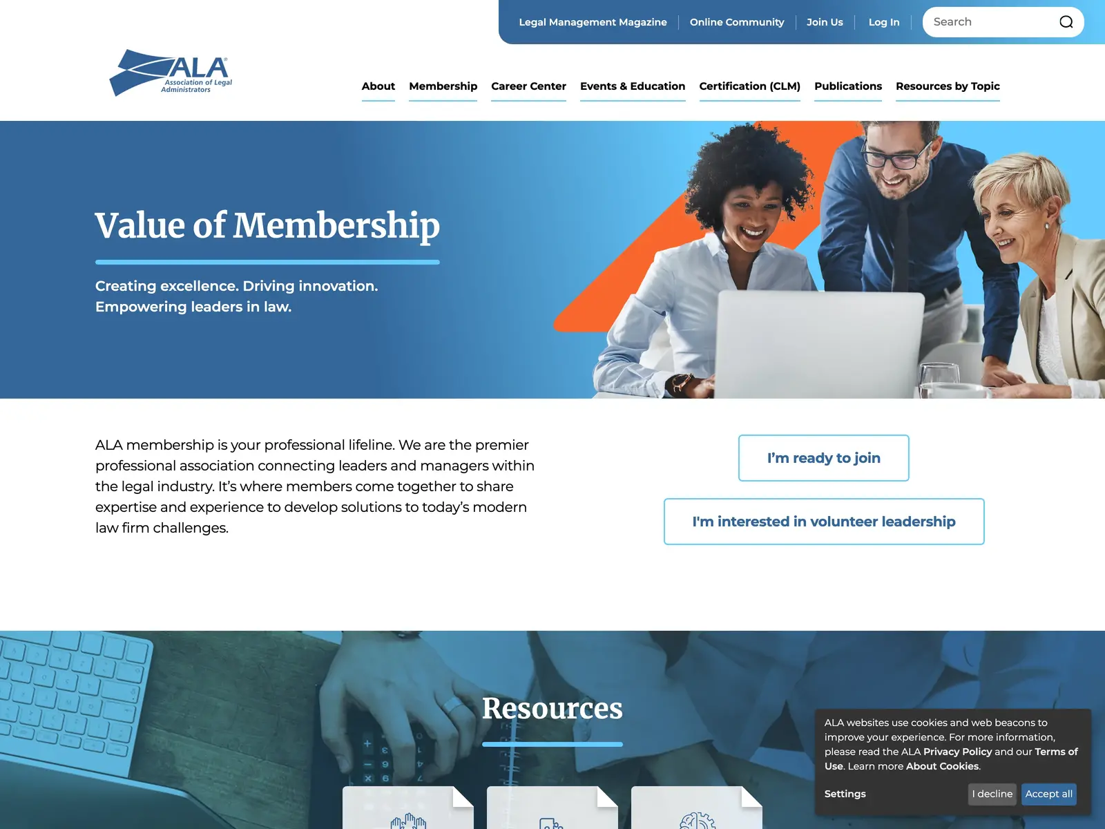 Screenshot of ALA Job Bank