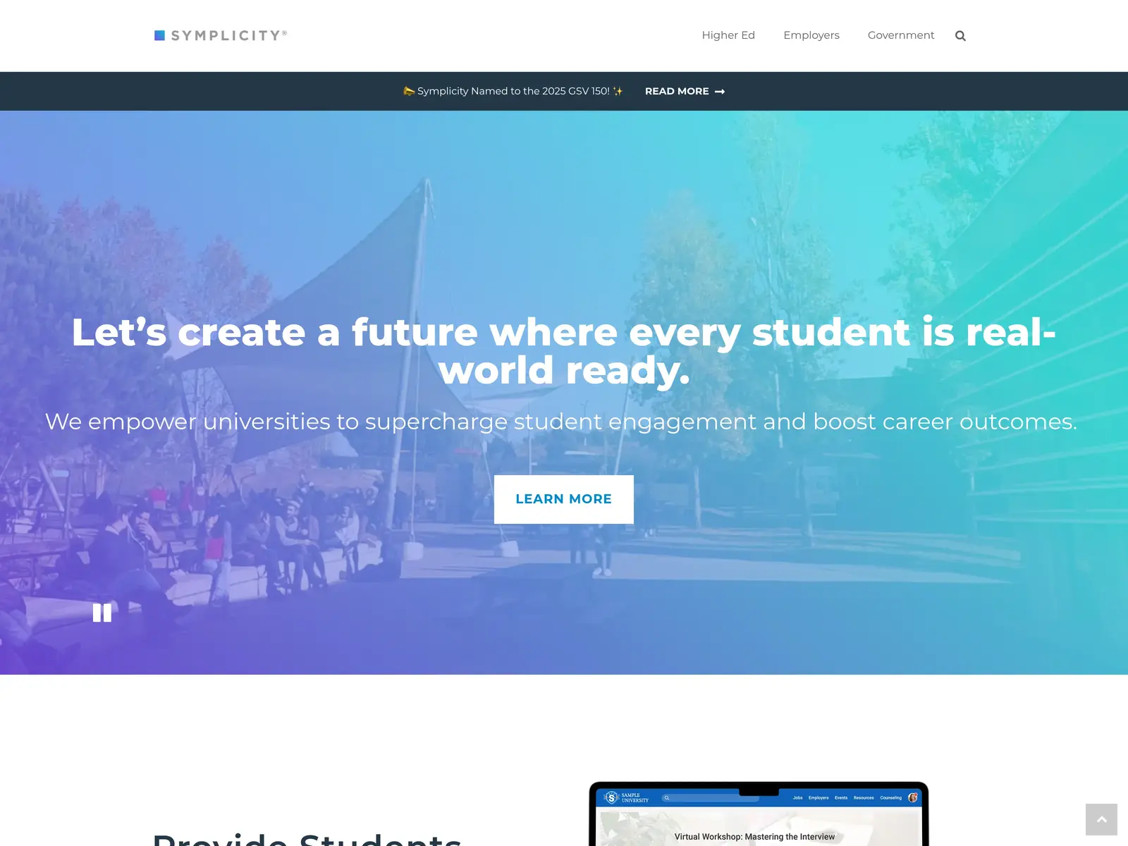 Screenshot of Symplicity Recruit