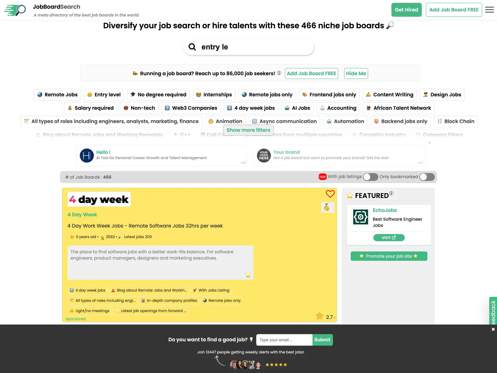 Screenshot of JobBoardSearch
