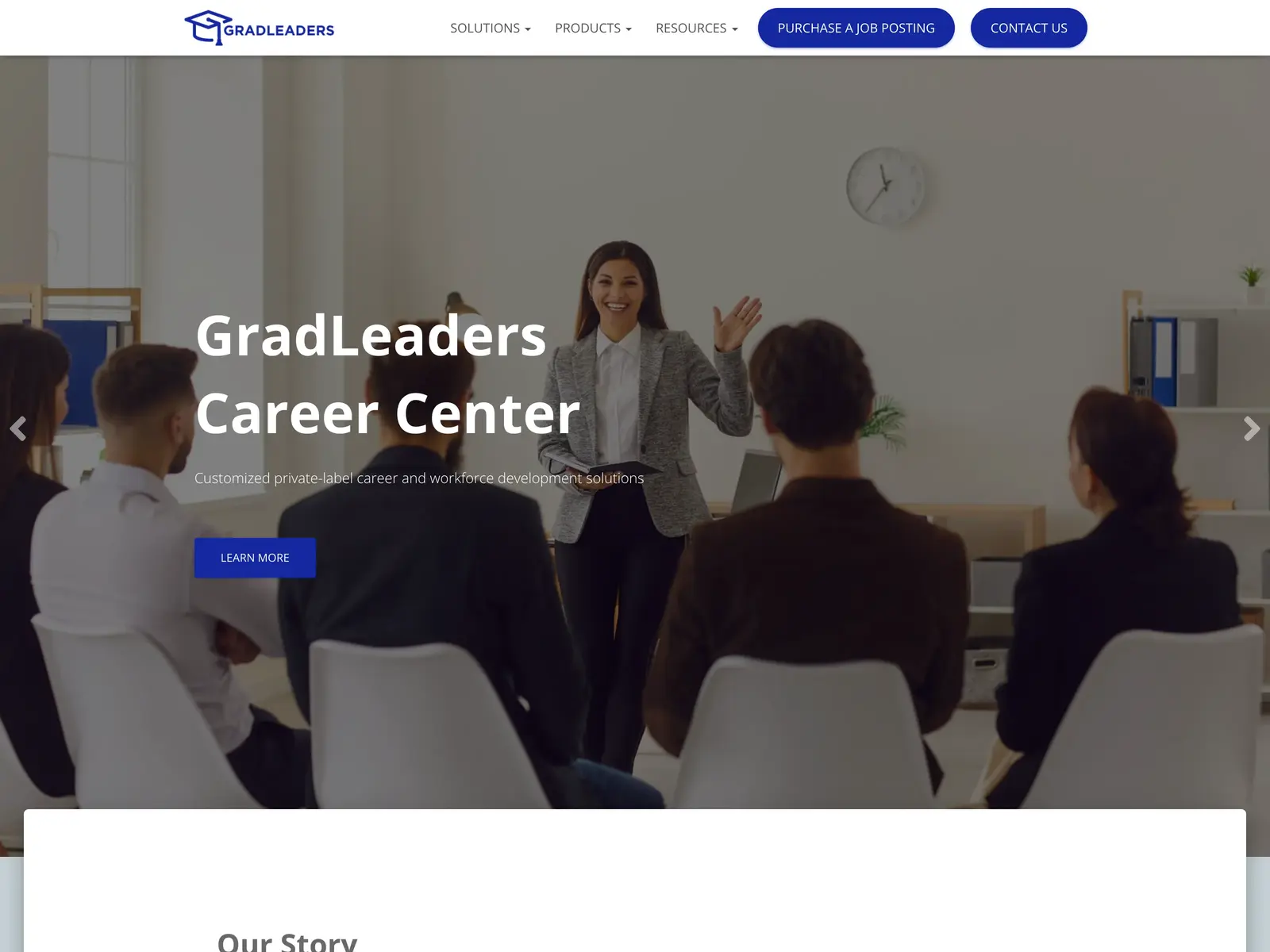 Screenshot of GradLeaders