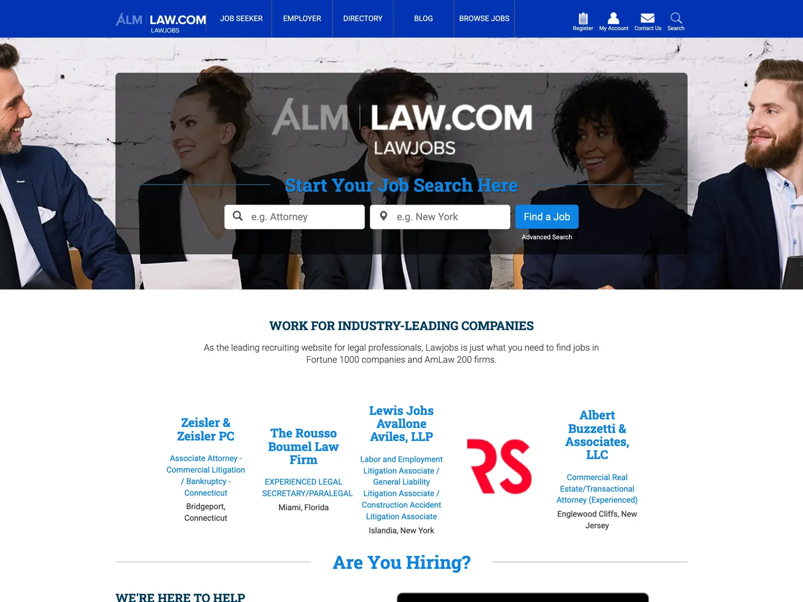 Screenshot of Lawjobs.com