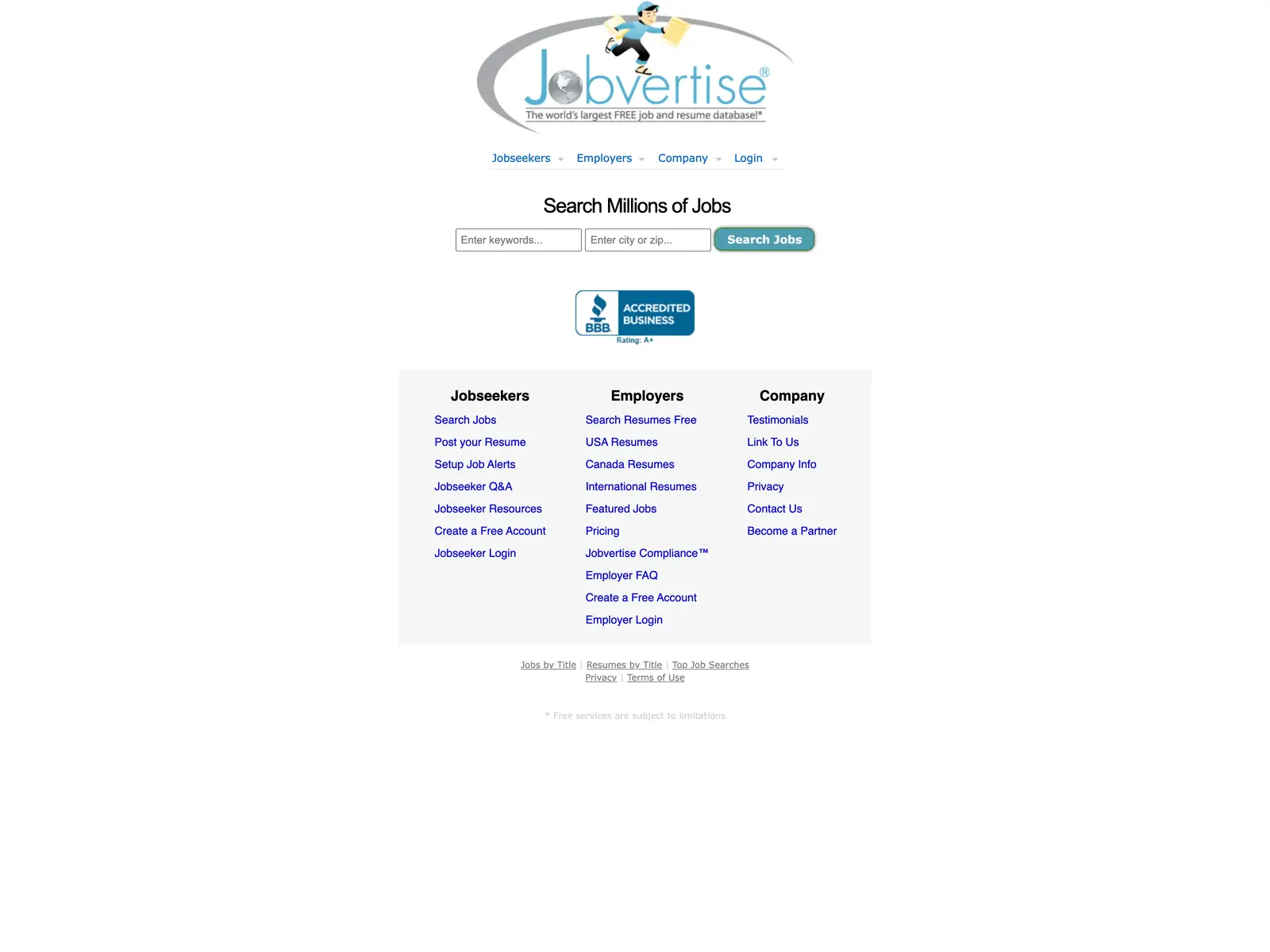 Screenshot of Jobvertise