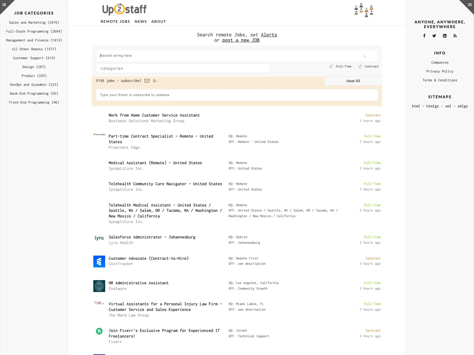 Screenshot of Up2staff