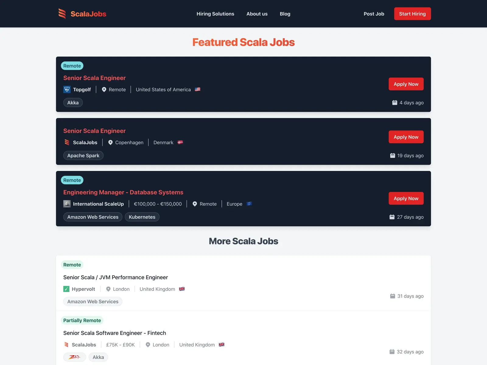 Screenshot of Scala Jobs