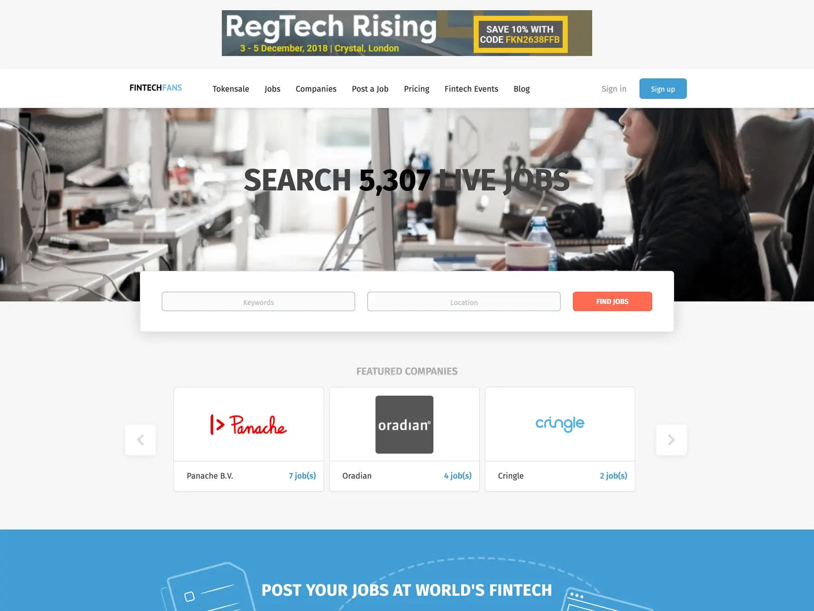 Screenshot of FintechFans