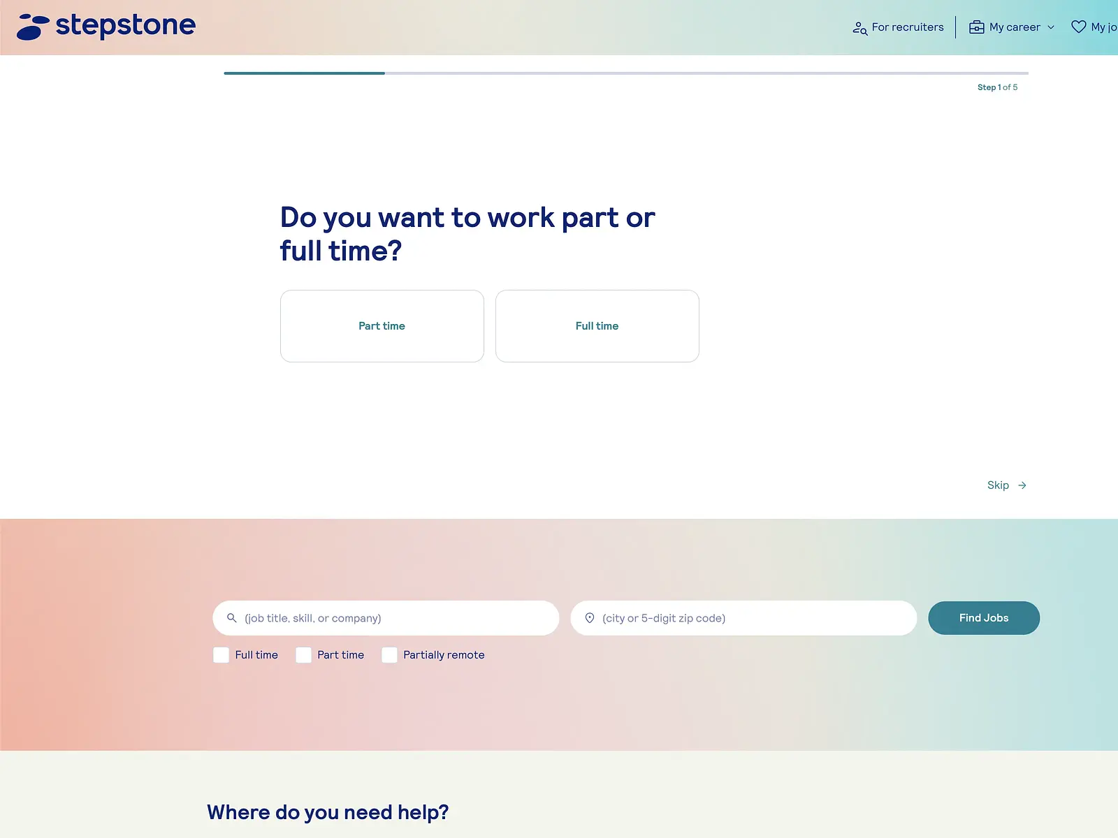 Screenshot of Stepstone