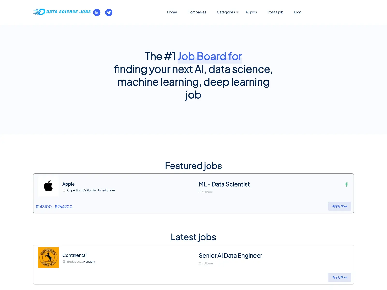 Screenshot of DataScienceJobs.com