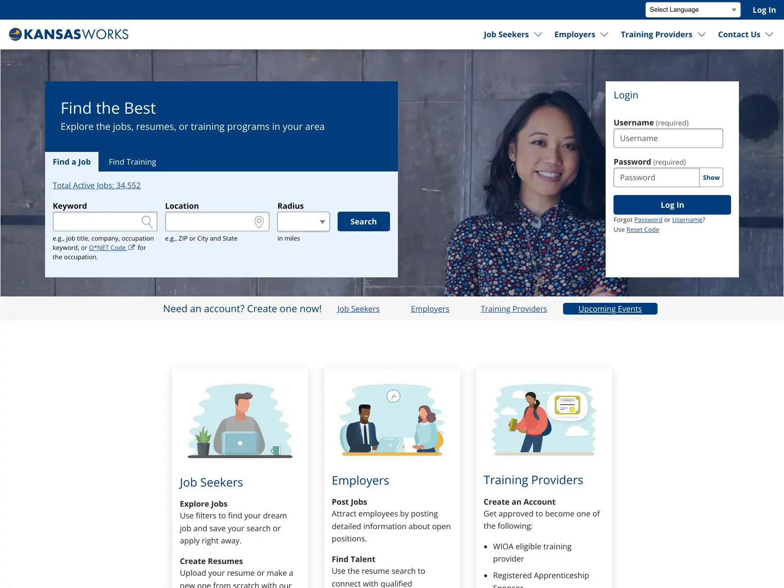 Screenshot of KANSASWORKS