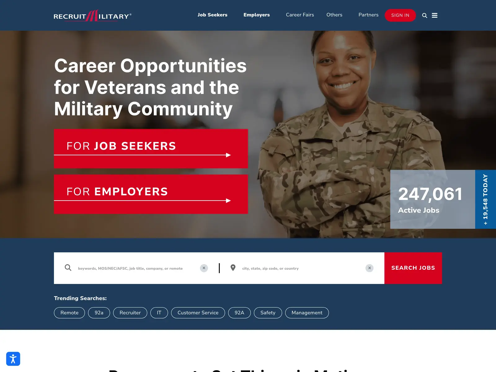 Screenshot of RecruitMilitary