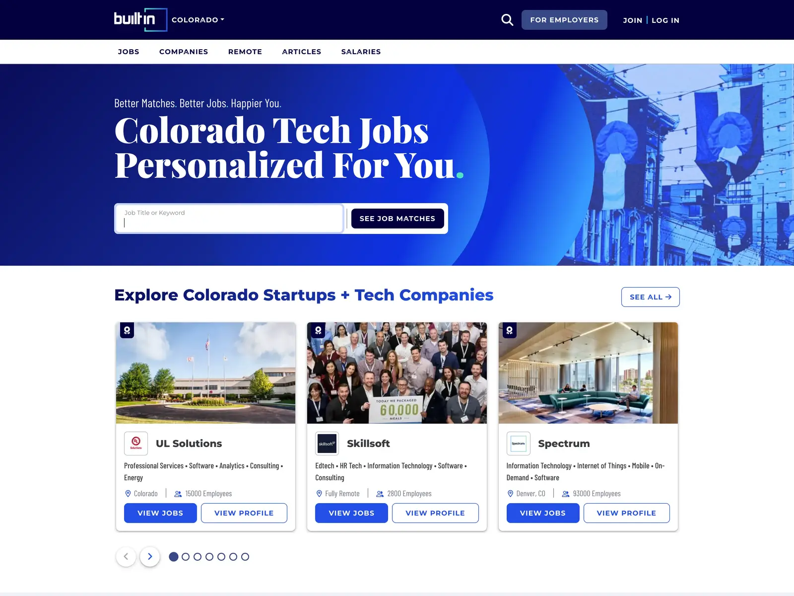Screenshot of Built In Colorado