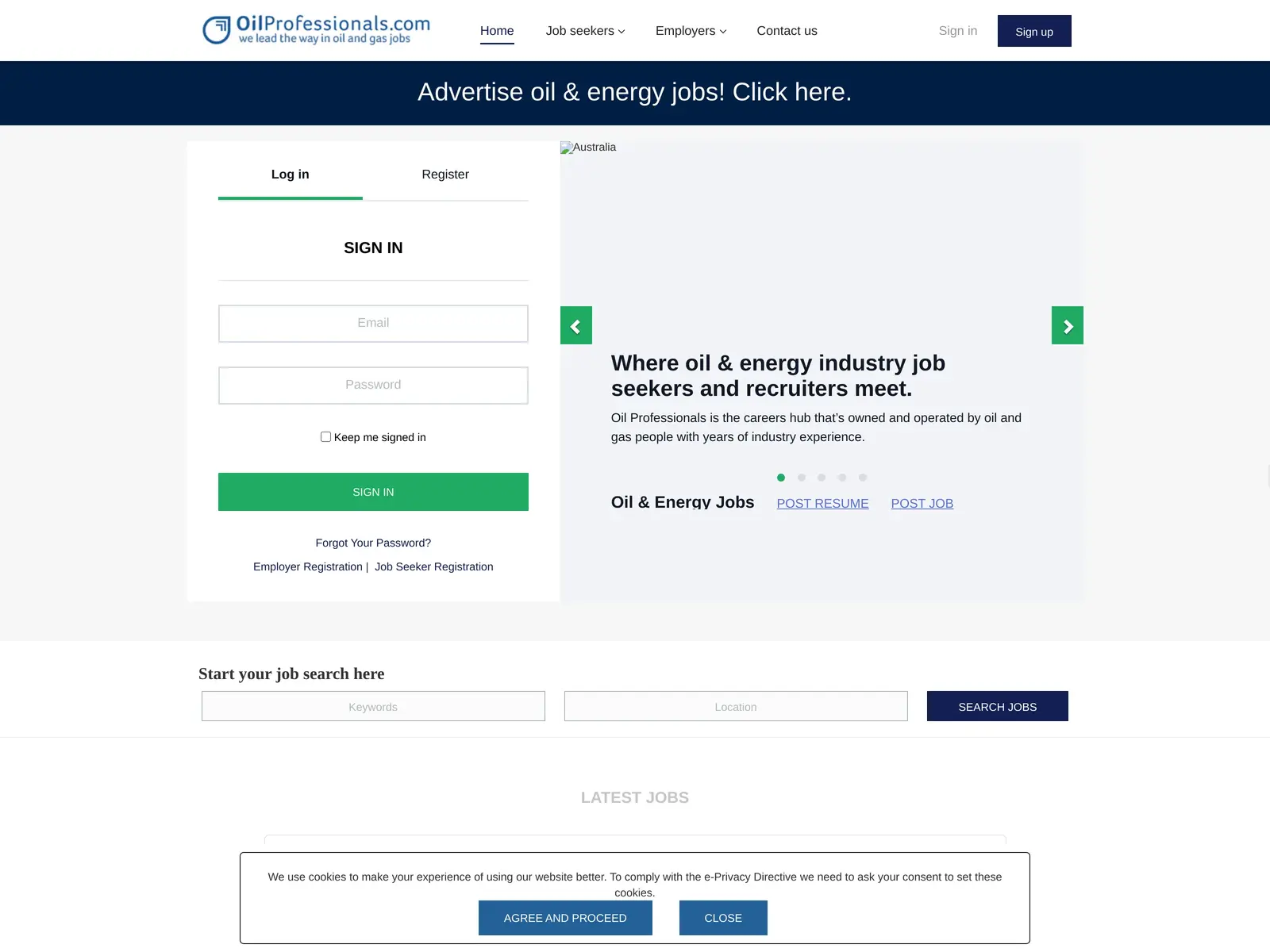 Screenshot of Oil Professionals