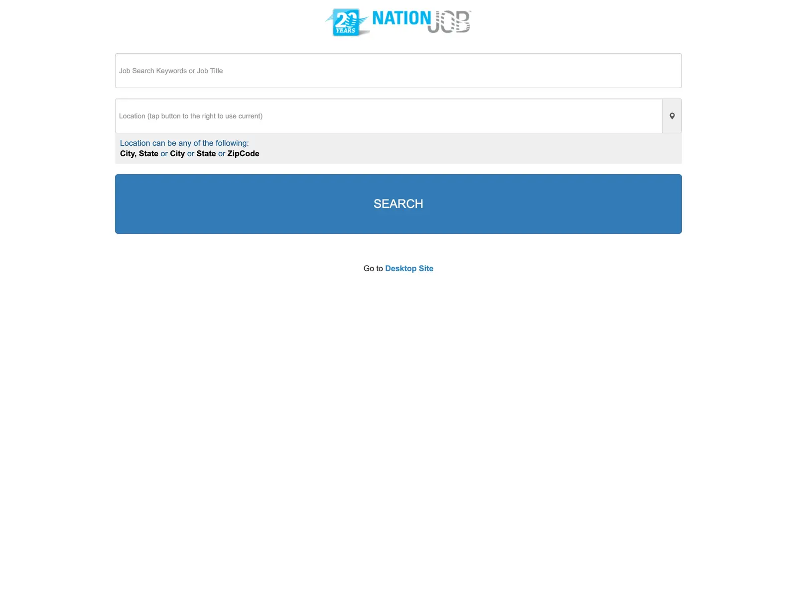 Screenshot of NationJob