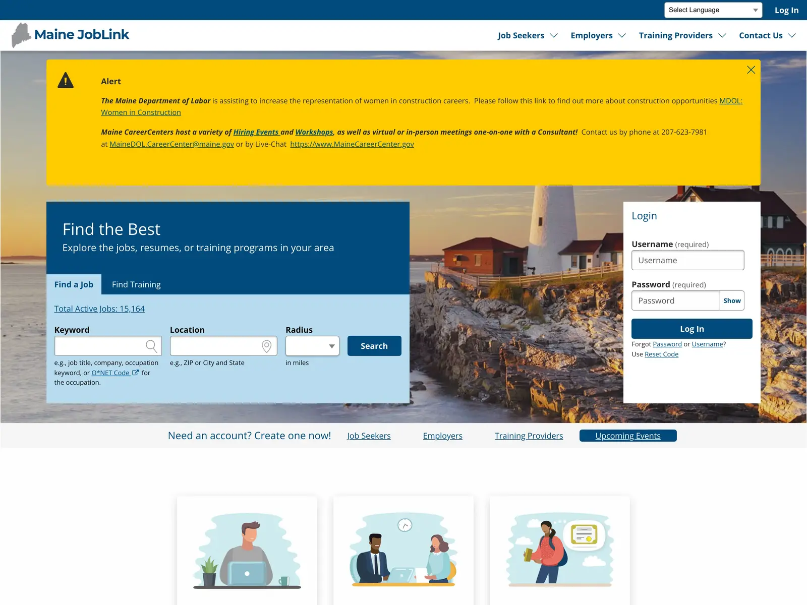 Screenshot of Maine JobLink