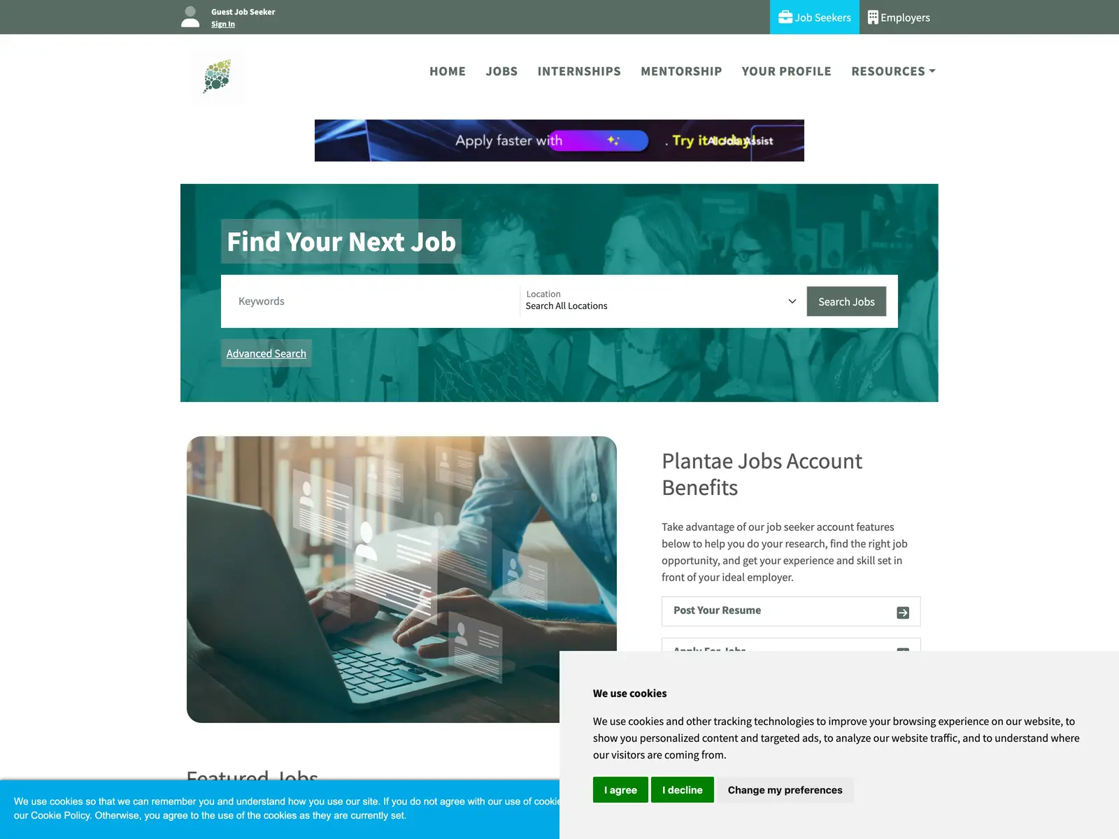Screenshot of Plantae Career Center
