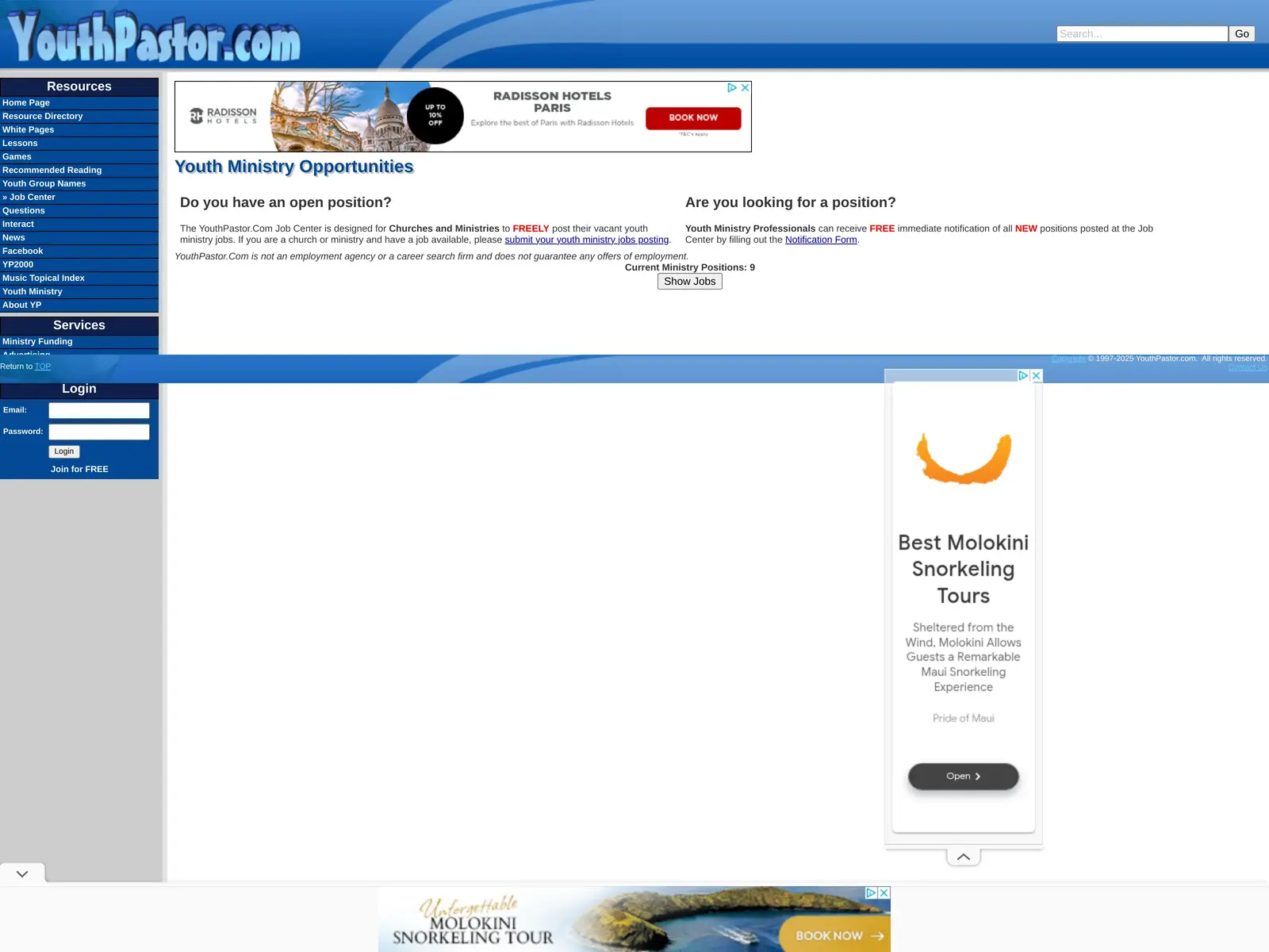 Screenshot of YouthPastor.com