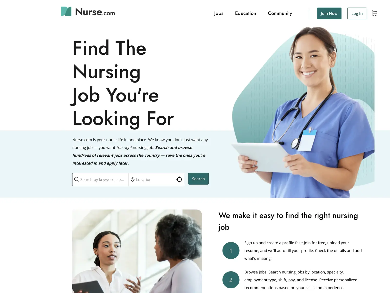 Screenshot of Nurse.com