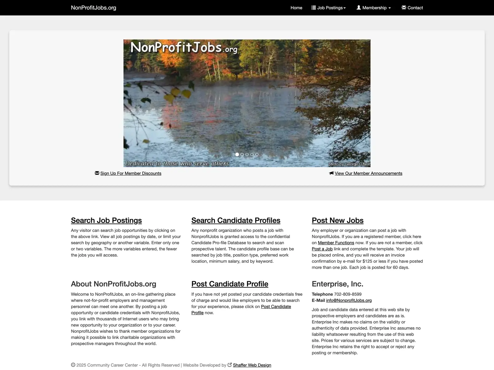 Screenshot of NonProfitJobs.org