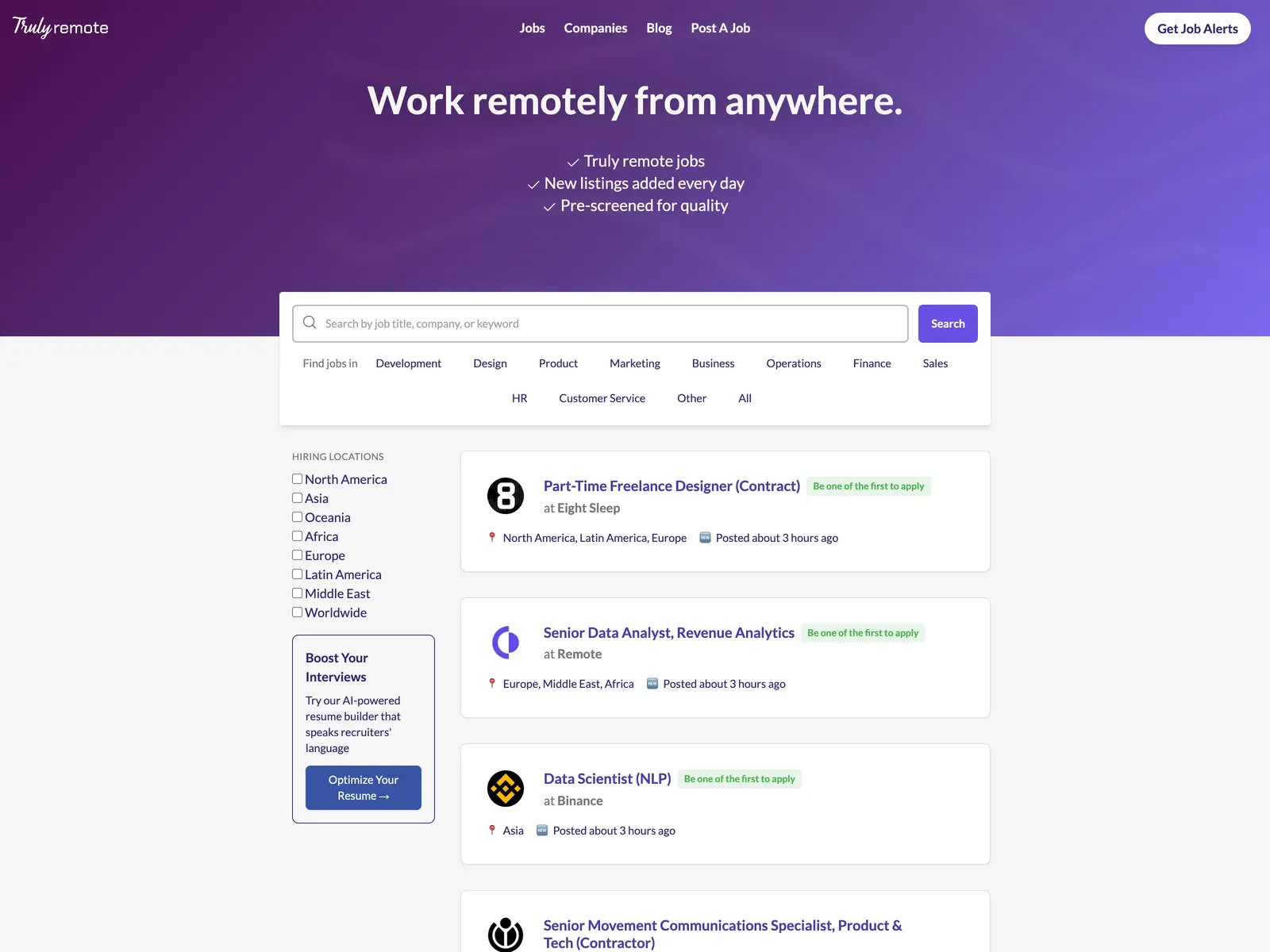 Screenshot of Truly Remote