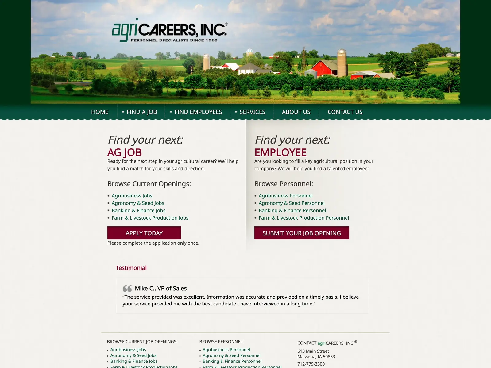 Screenshot of agriCAREERS, Inc.