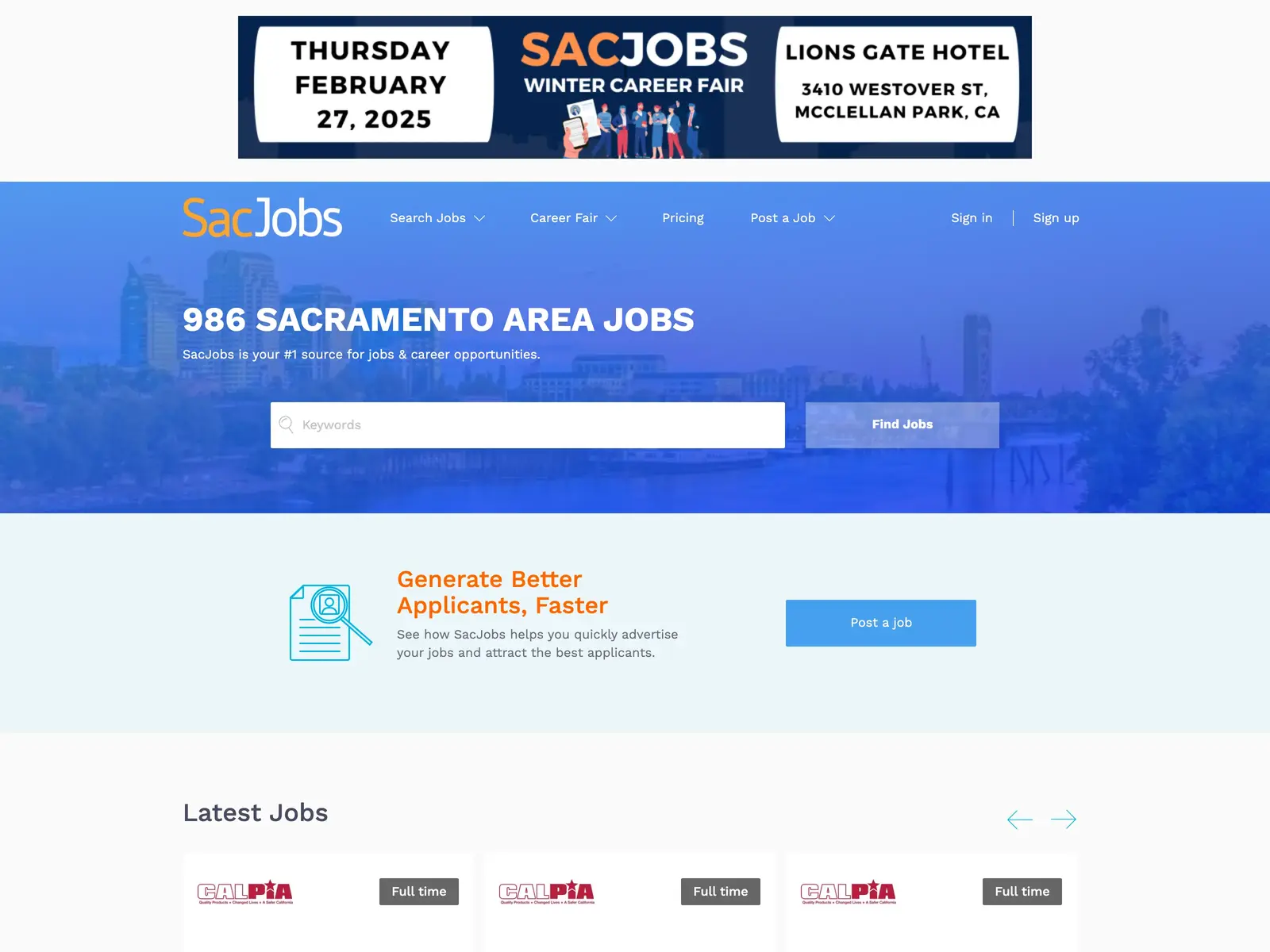 Screenshot of SacJobs