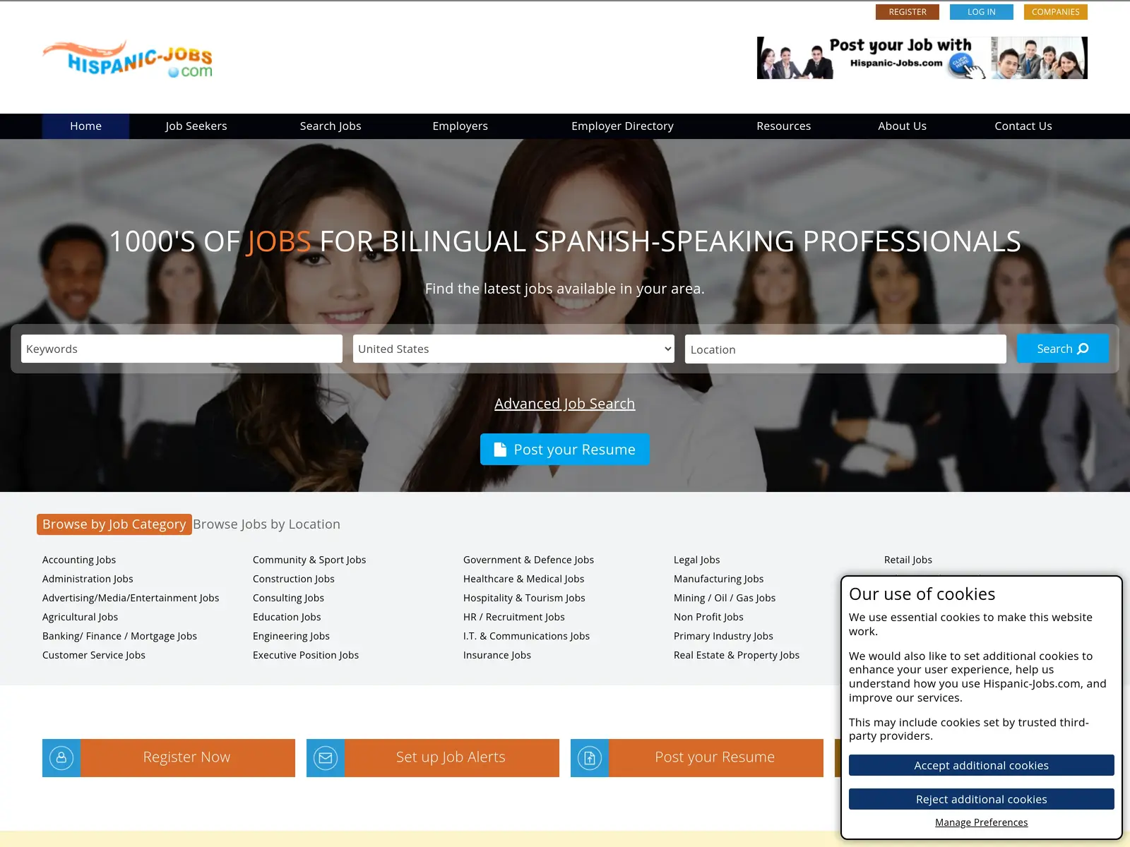 Screenshot of Hispanic-Jobs