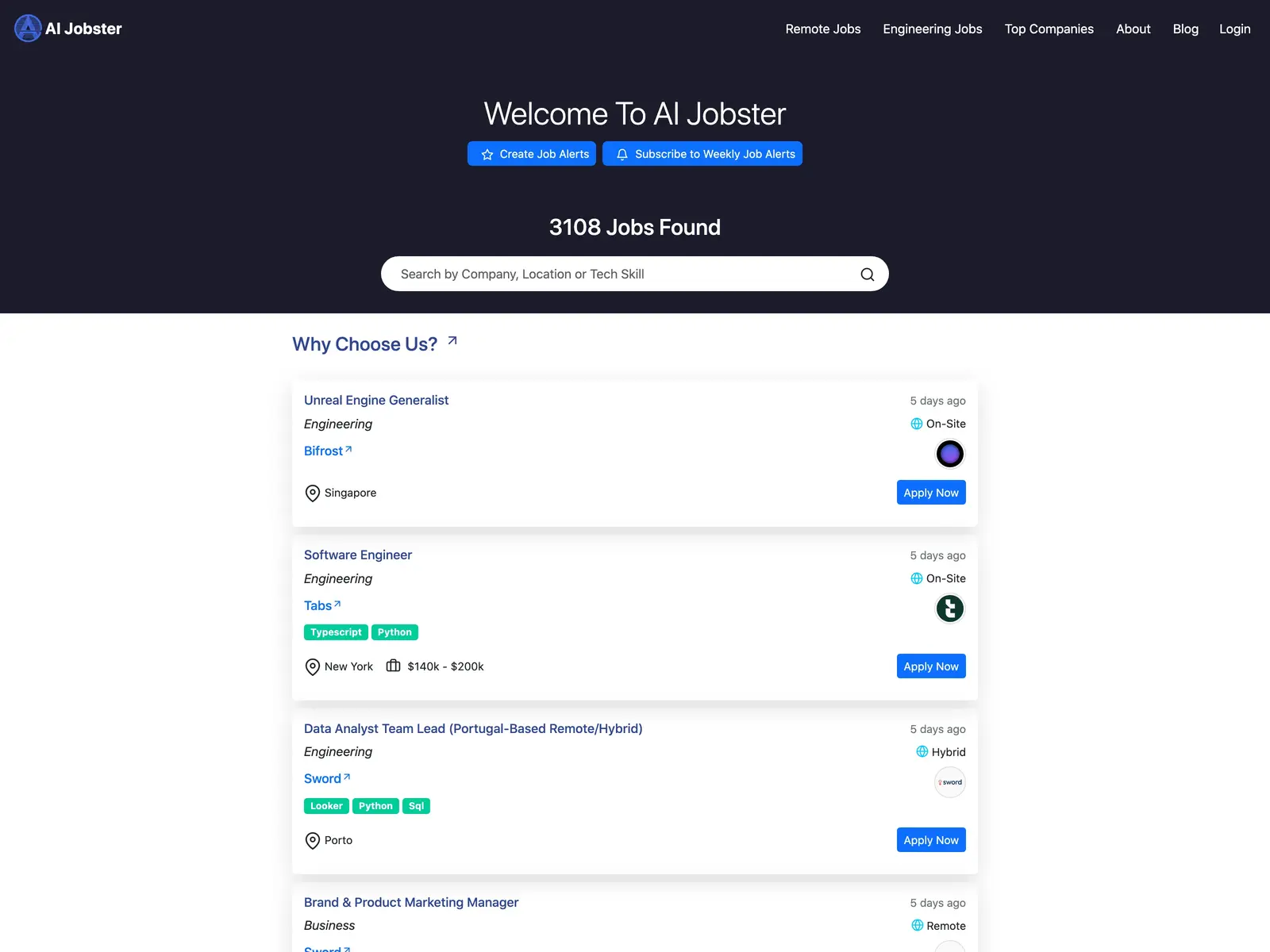 Screenshot of AiJobster