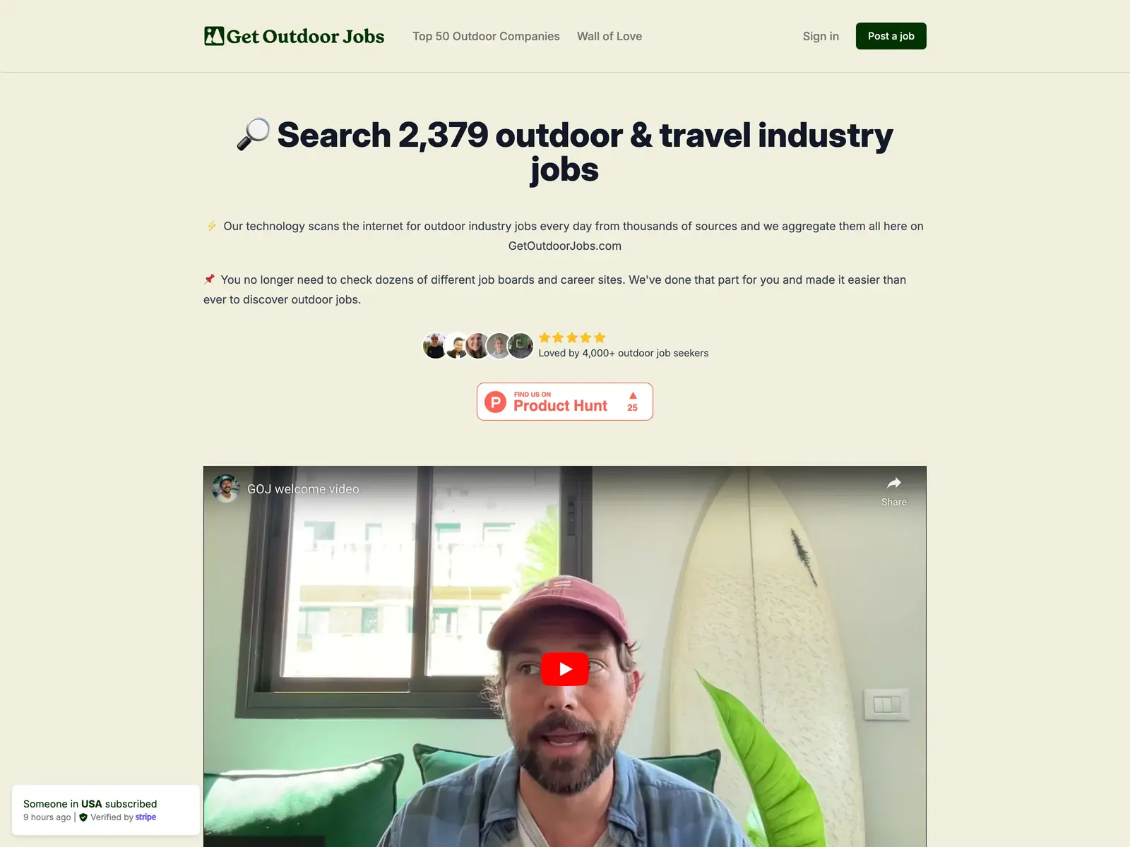 Screenshot of Get Outdoor Jobs