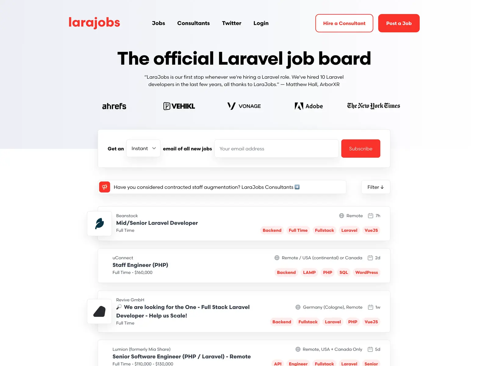 Screenshot of LaraJobs