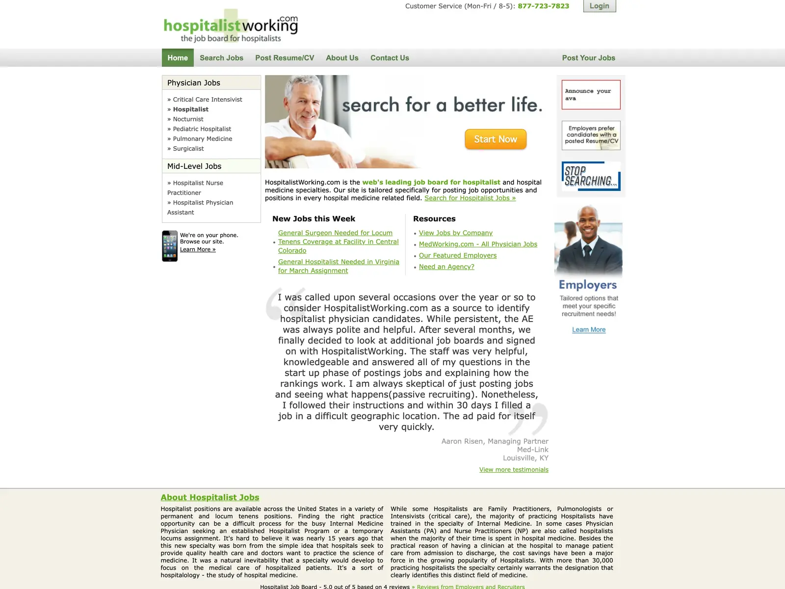 Screenshot of HospitalistWorking