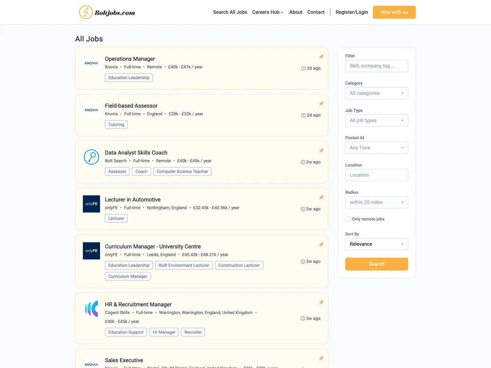Screenshot of Bolt Jobs