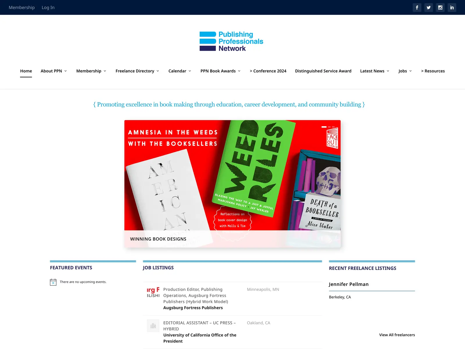Screenshot of Publishing Professionals Network