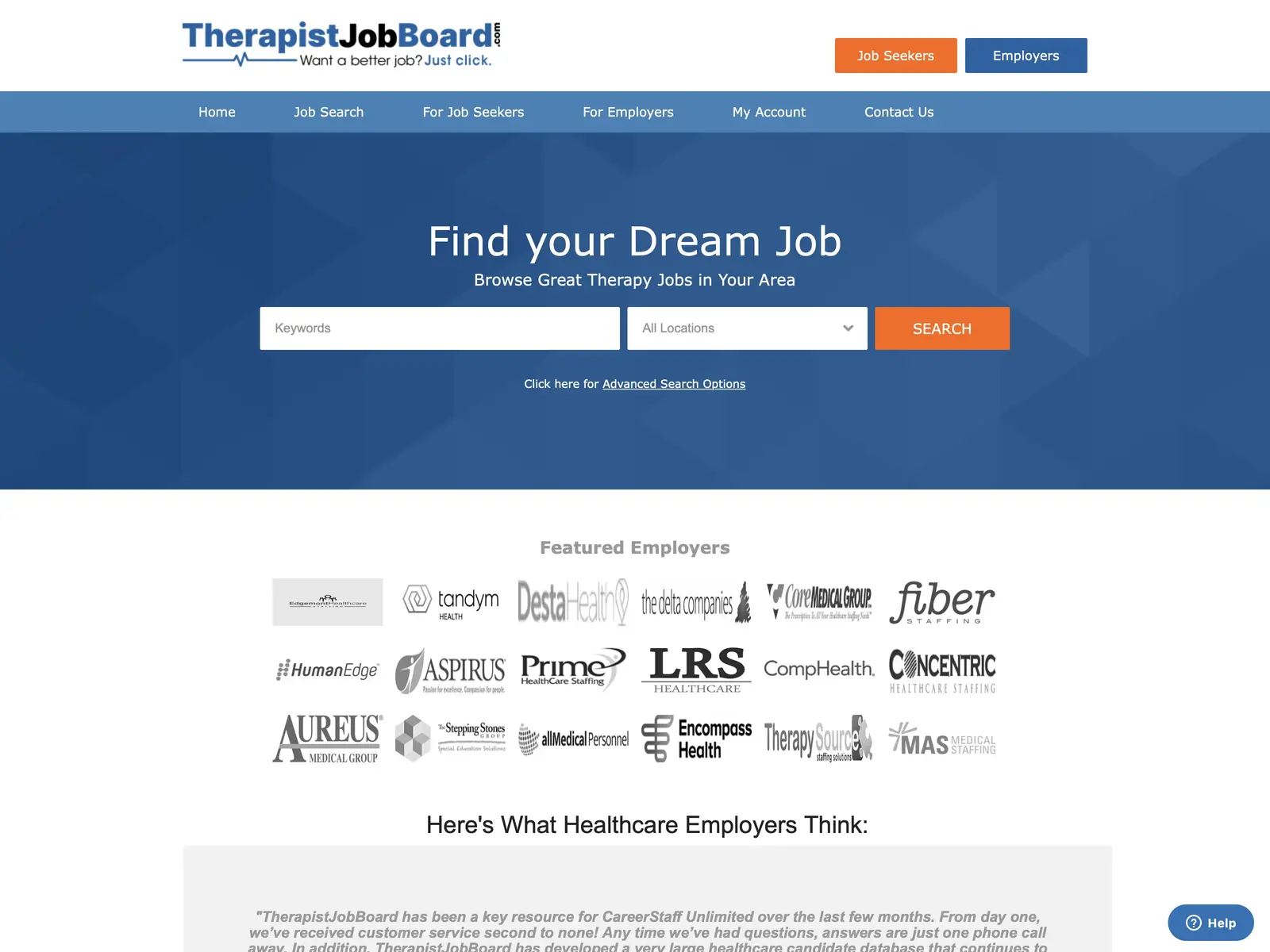 Screenshot of TherapistJobBoard.com