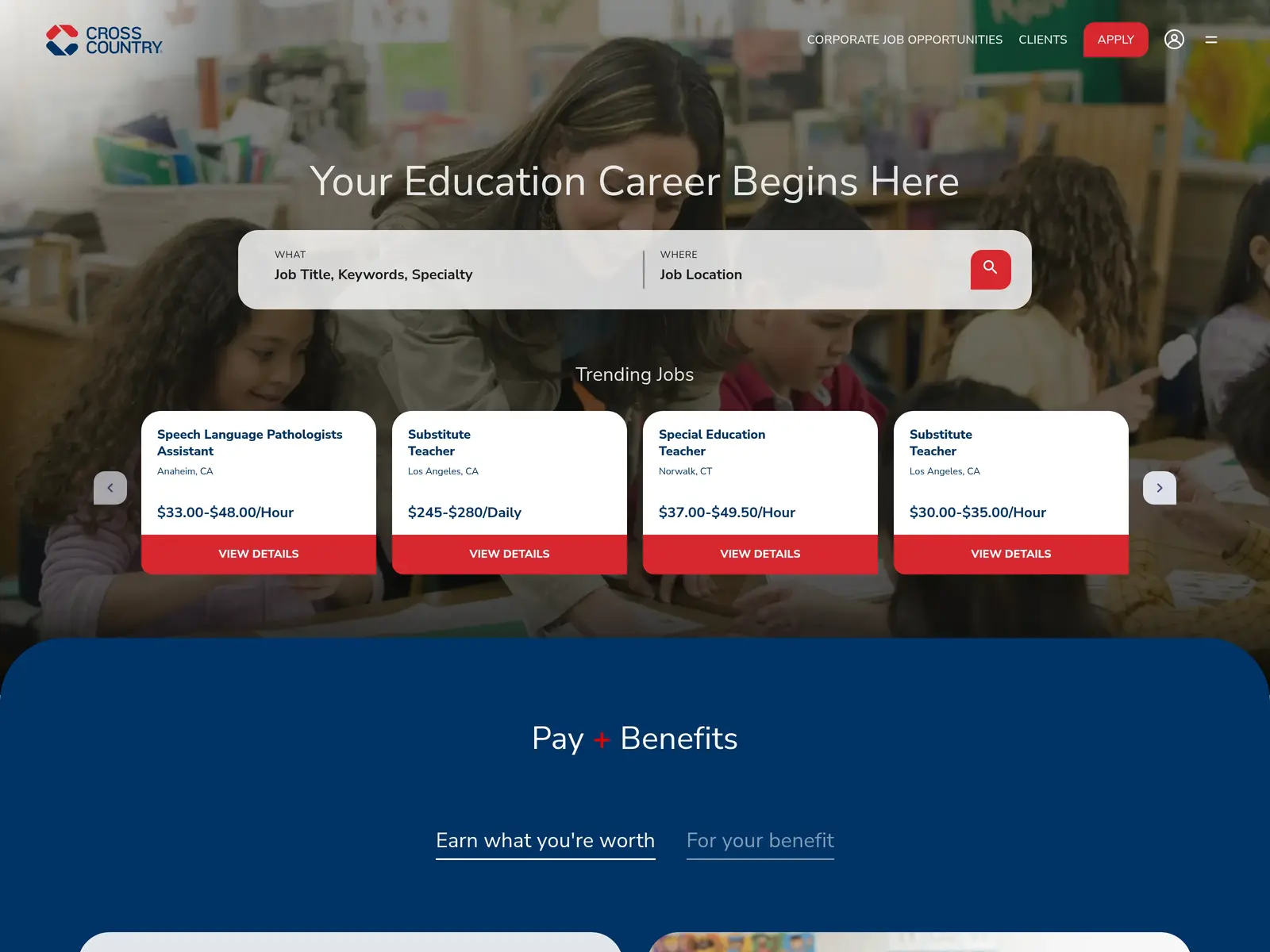 Screenshot of Cross Country Education
