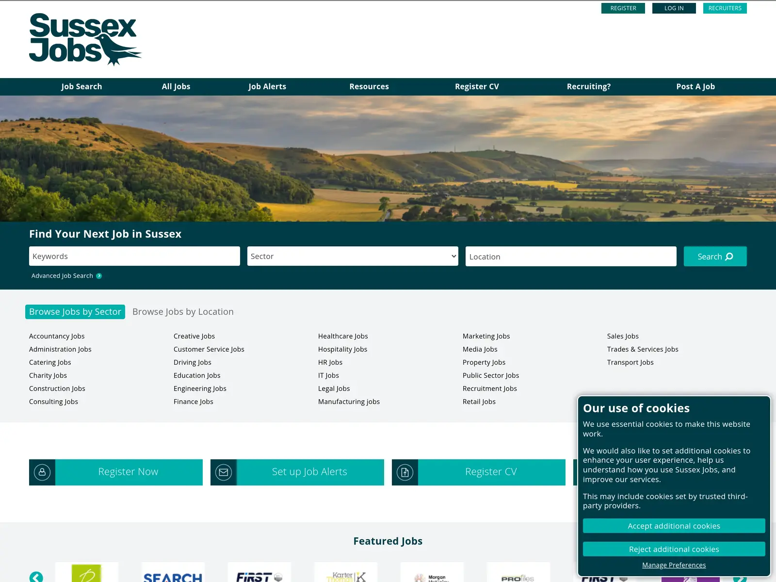 Screenshot of Sussex Jobs