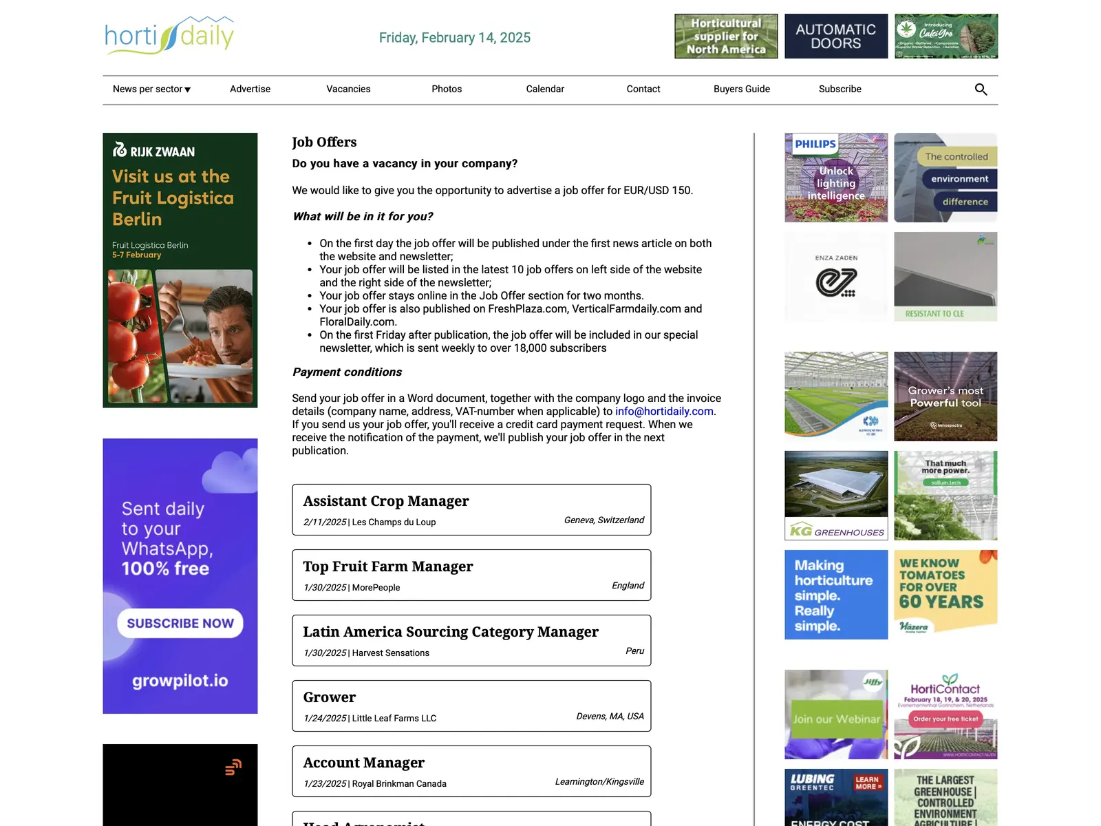 Screenshot of HortiDaily Jobs