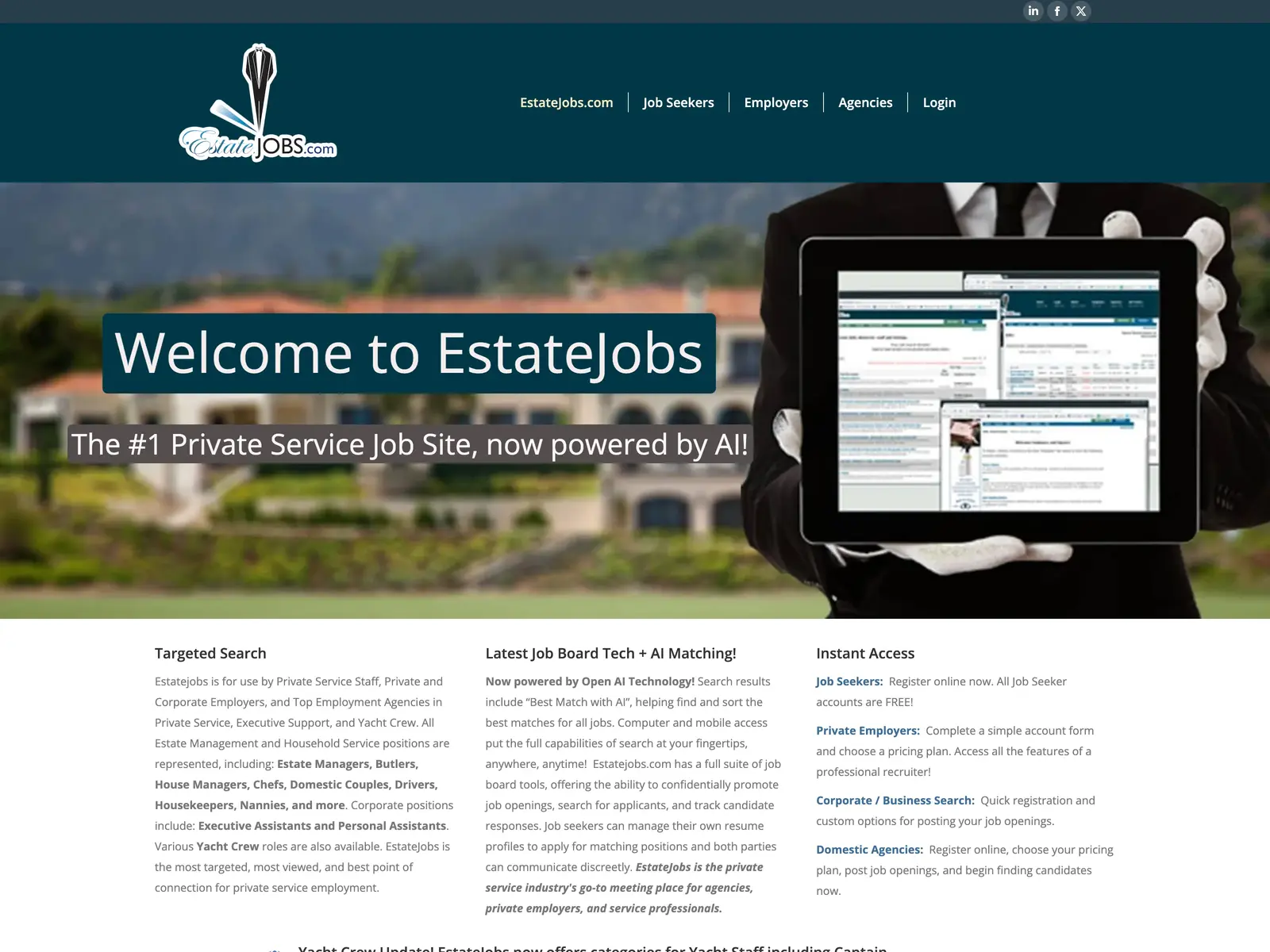Screenshot of EstateJobs.com