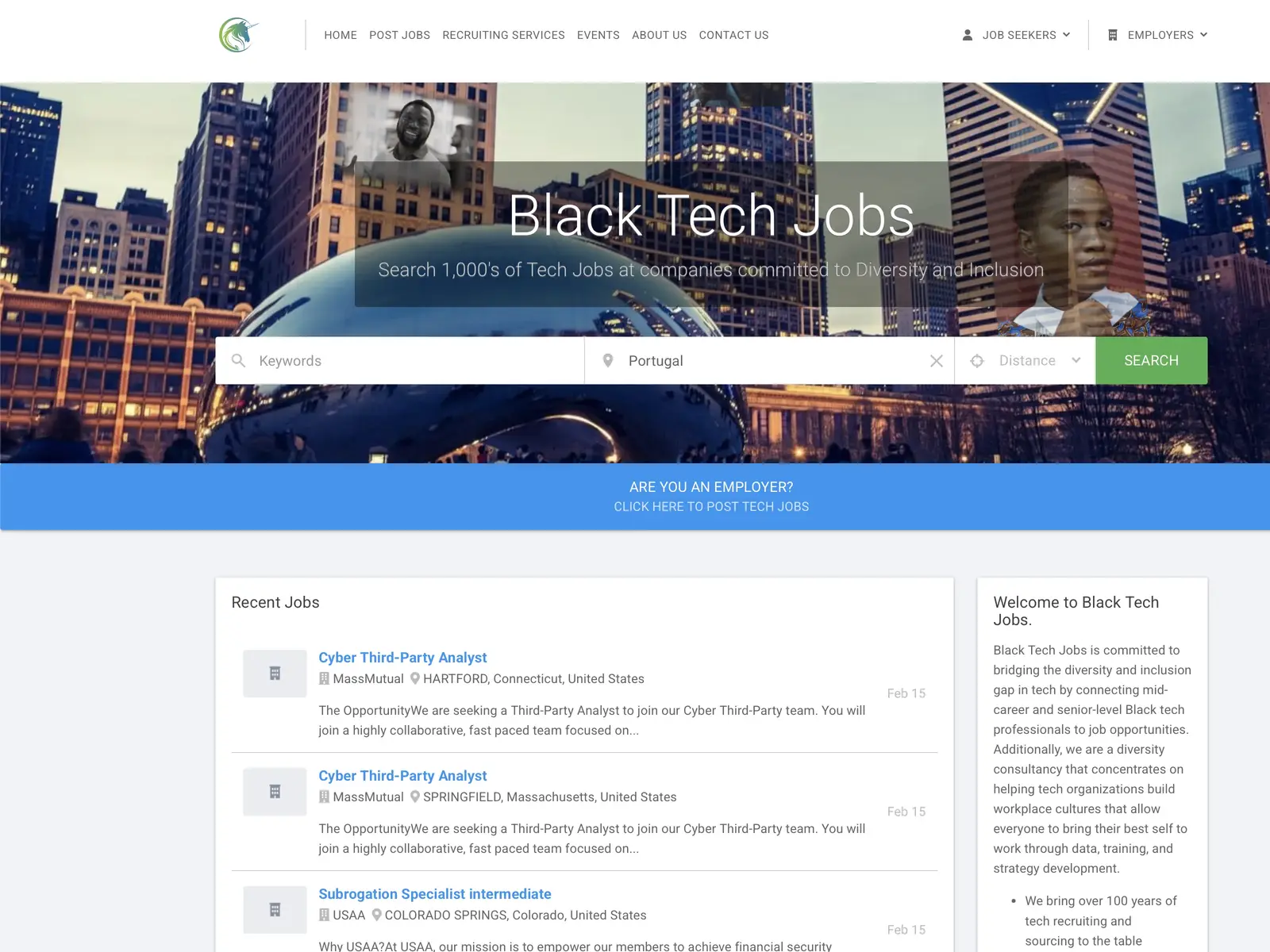 Screenshot of Black Tech Jobs
