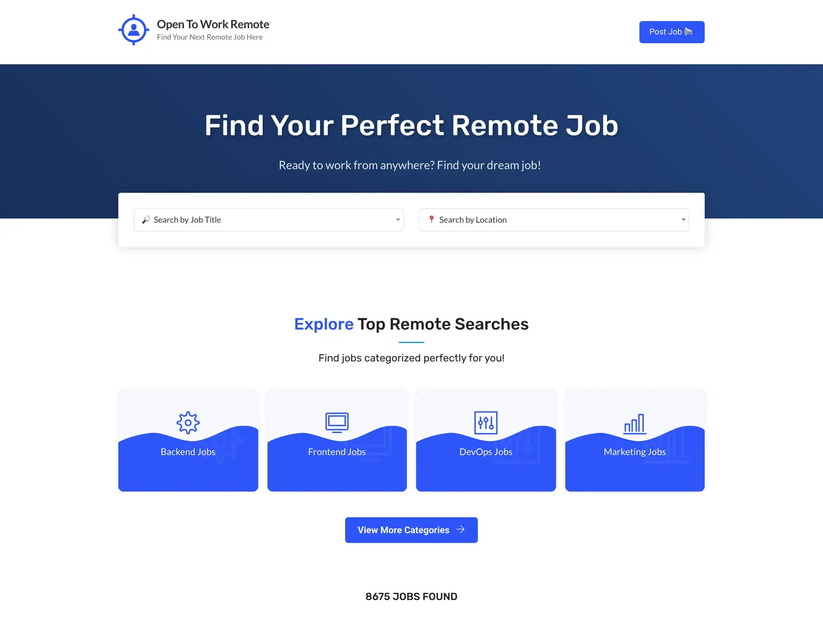 Screenshot of Open To Work Remote