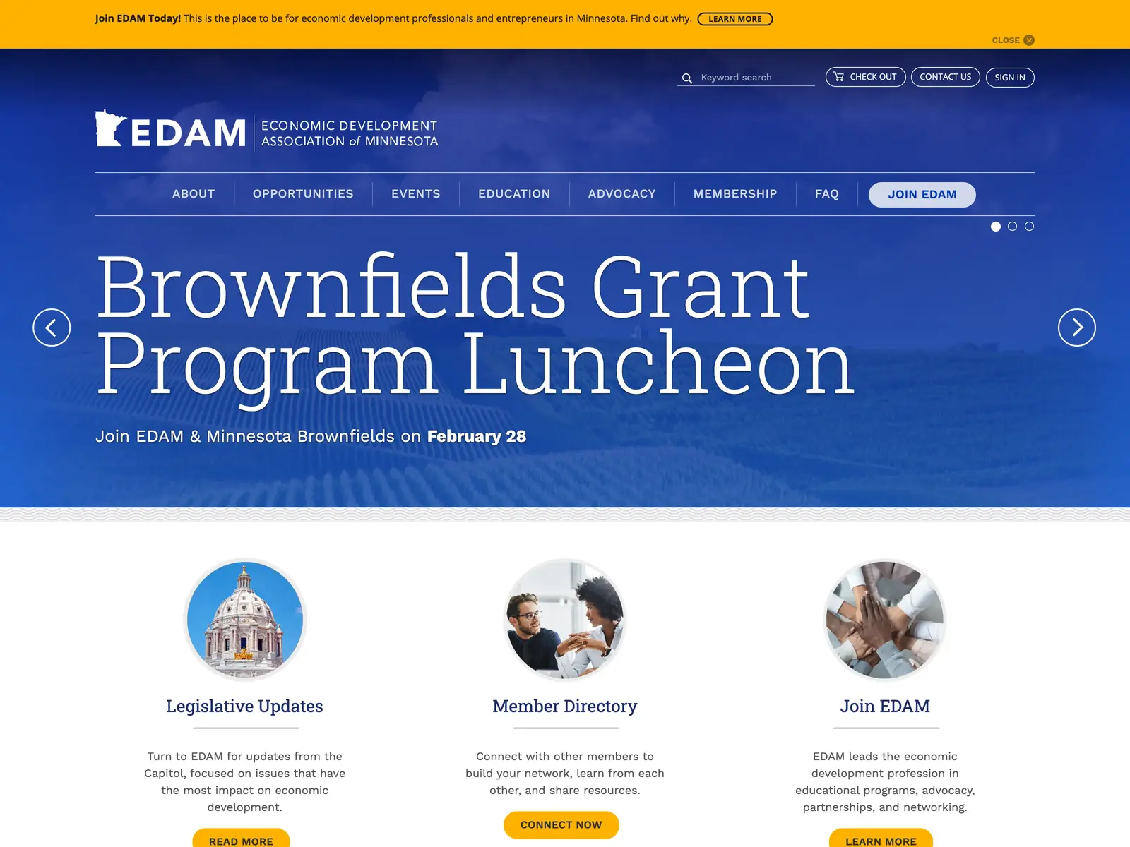 Screenshot of EDAM Job Board